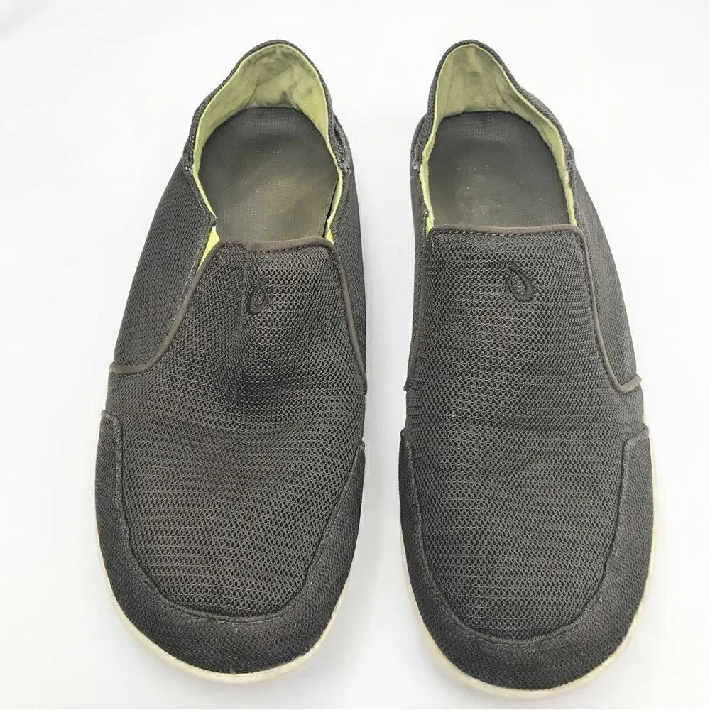 Olukai NOHEA Mesh Men’s Breathable Slip On Brown Green Loafer Boat Shoes